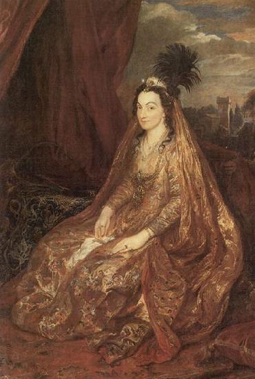 Dyck, Anthony van Portrat der Elisabeth oder Theresia Shirley in orientalischer Kleidung oil painting image